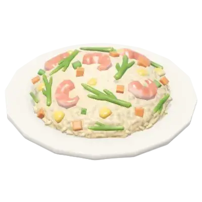 Glasswort & Shrimp Fried Rice recipe in Heartopia